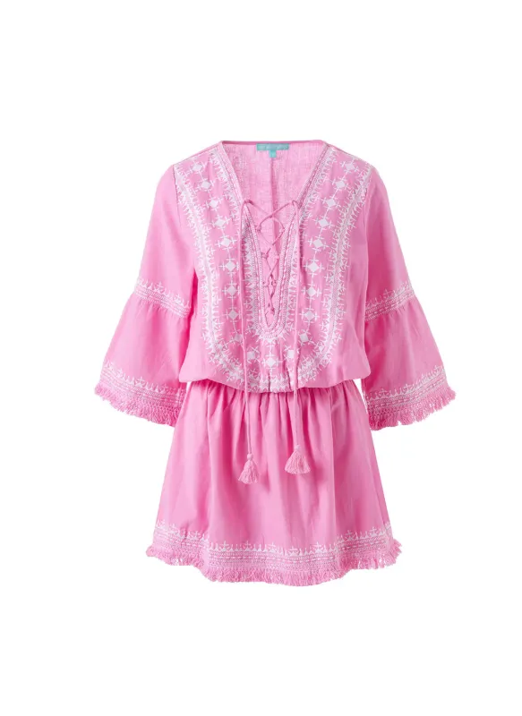 Martina Pink/White Dress made by Melissa Odabash