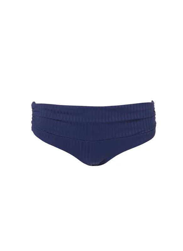 Bel Air Navy Ribbed Bikini Bottom made by Melissa Odabash