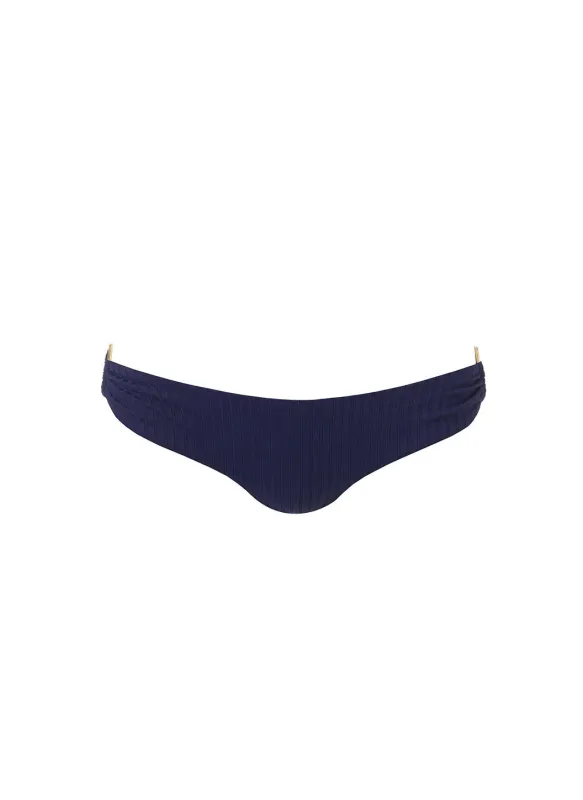 Evita Navy Ribbed Bikini Bottom made by Melissa Odabash