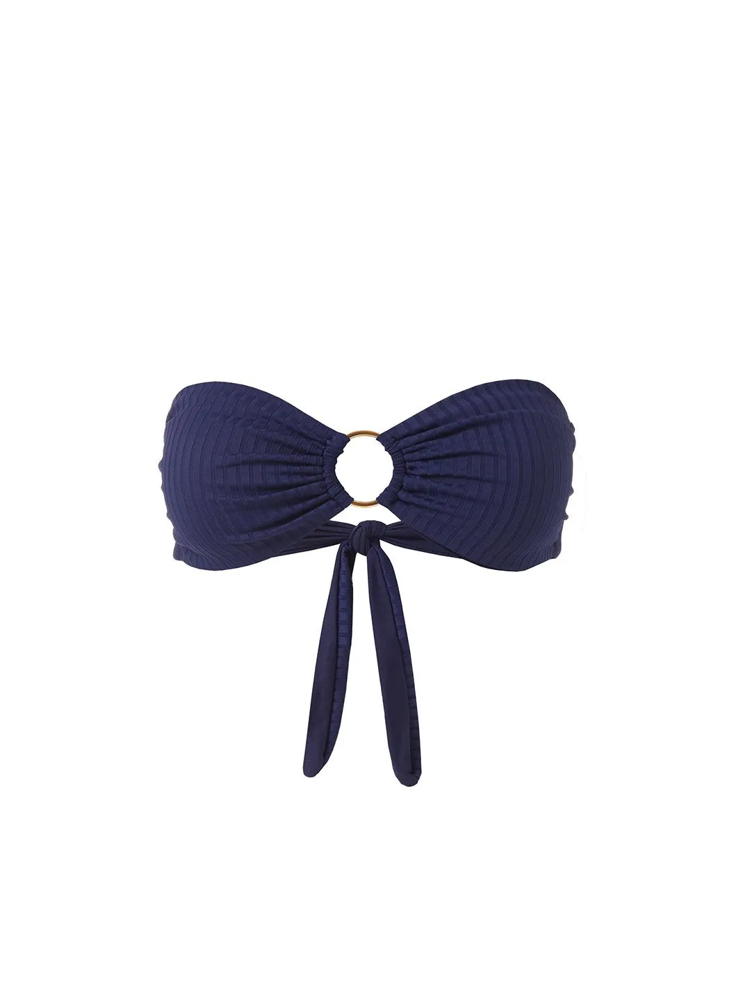 Evita Navy Ribbed Bikini Top sold by Melissa Odabash