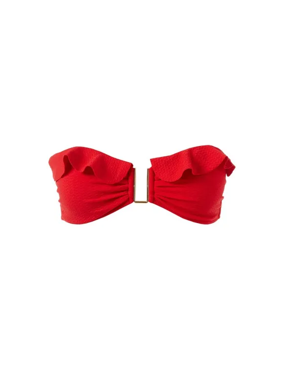 Maine Red Mazy Bikini Top made by Melissa Odabash