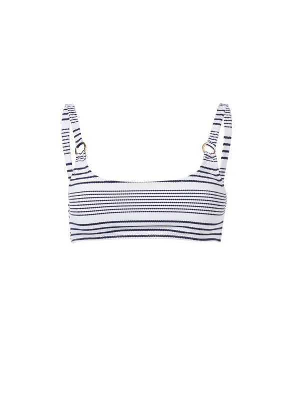 Bari Nautical Pique Stripe Bikini Top sold by Melissa Odabash