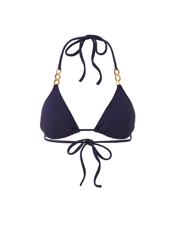 Gorda Navy Mazy Bikini Top made by Melissa Odabash