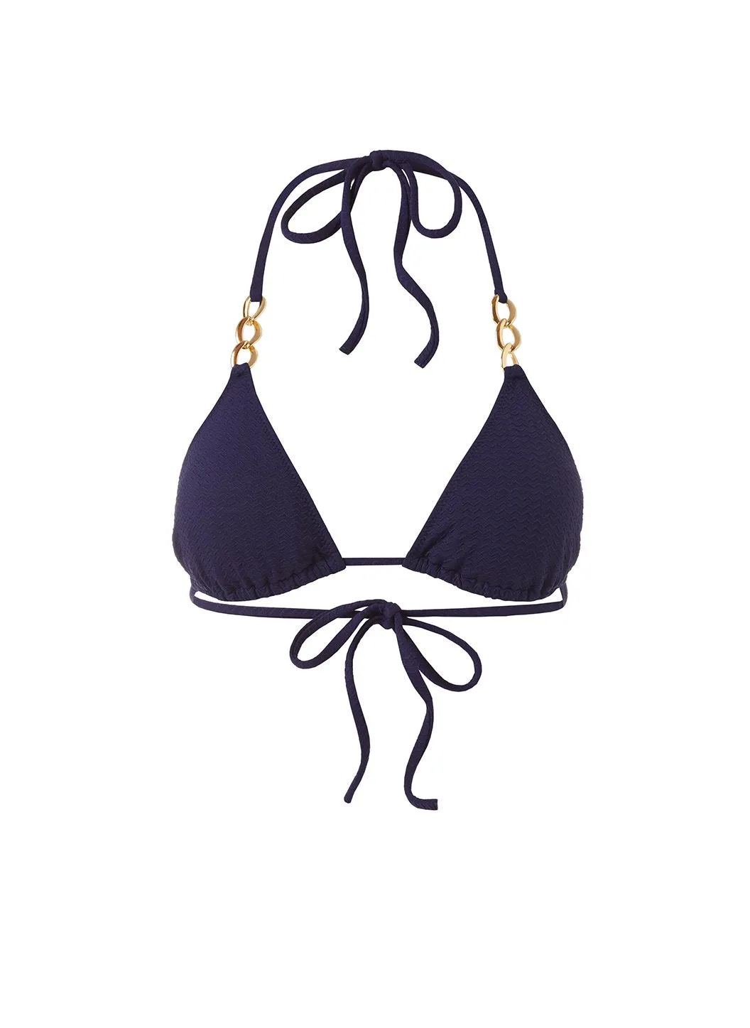 Gorda Navy Mazy Bikini Top sold by Melissa Odabash