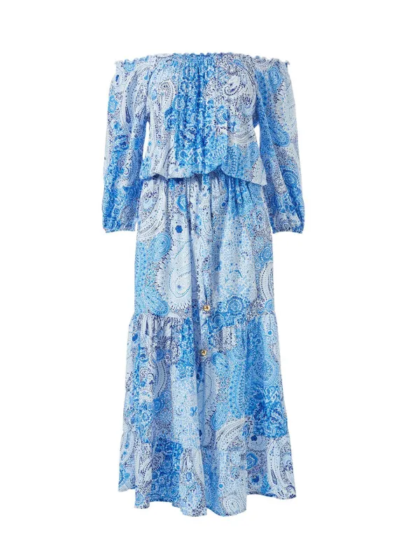 Condor Blue Paisley Dress made by Melissa Odabash