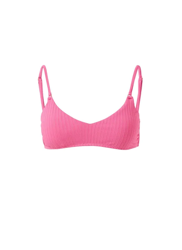 Vienna Hot Pink Ribbed Bikini Top made by Melissa Odabash