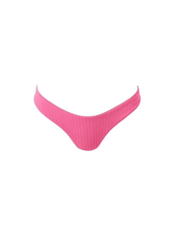 Vienna Hot Pink Ribbed Bikini Bottom made by Melissa Odabash