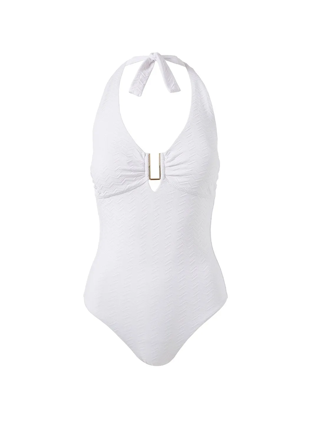 Tampa White Zigzag Swimsuit sold by Melissa Odabash