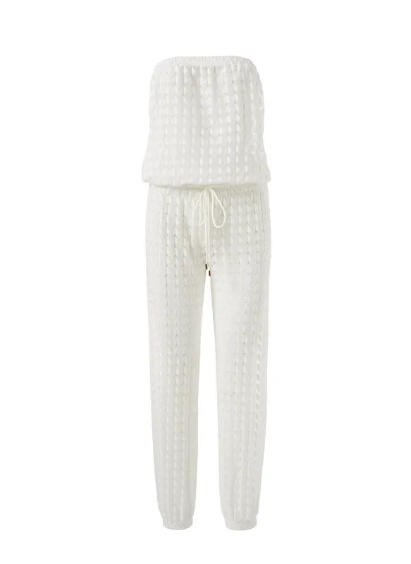 Stella White Jumpsuit made by Melissa Odabash