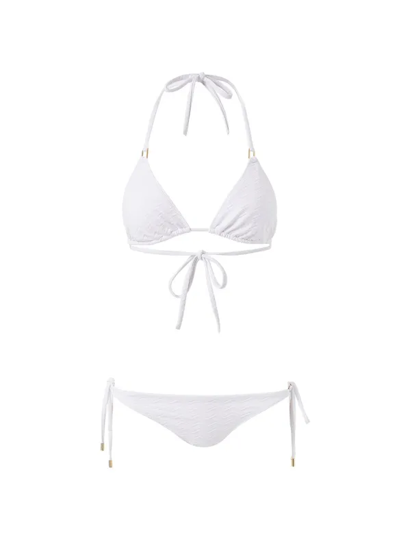 Cancun White Zigzag Bikini made by Melissa Odabash