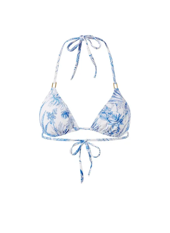 Cancun Blue Tropical Bikini Top made by Melissa Odabash