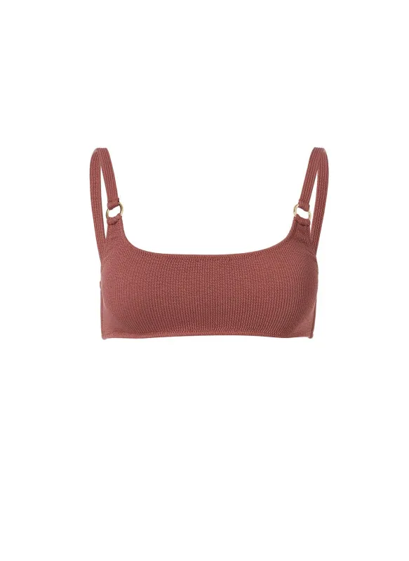 Bari Mocha Ridges Bikini Top sold by Melissa Odabash