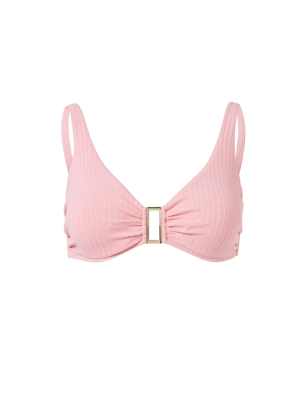 Bel Air Blush Ribbed Bikini Top sold by Melissa Odabash