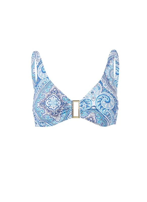 Bel Air Blue Paisley Bikini Top sold by Melissa Odabash