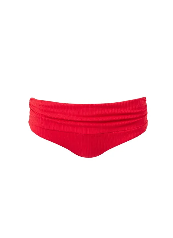 Bel Air Red Ribbed Bikini Bottom sold by Melissa Odabash