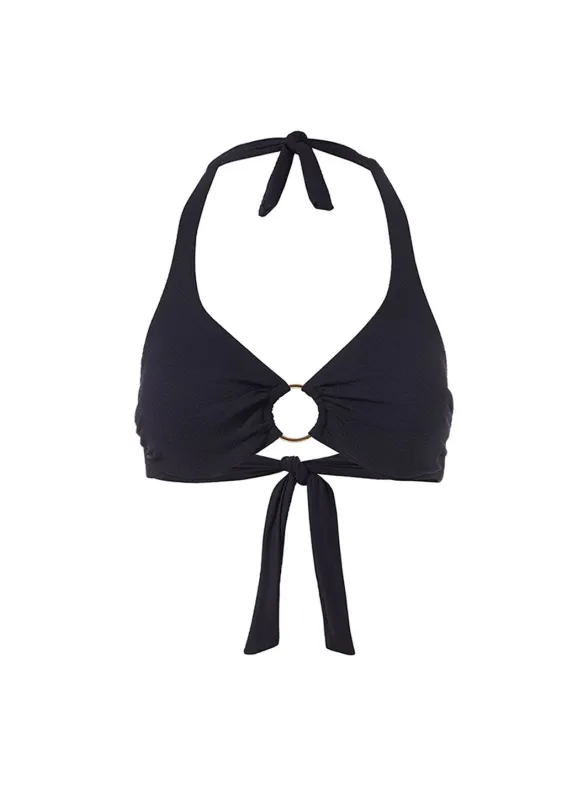Brussels Black Mazy Bikini Top sold by Melissa Odabash