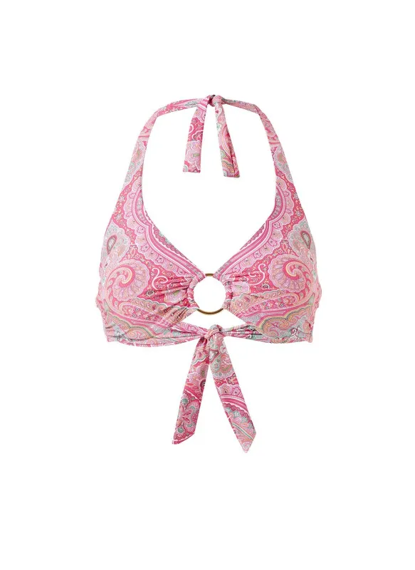 Brussels Blush Paisley Bikini Top sold by Melissa Odabash