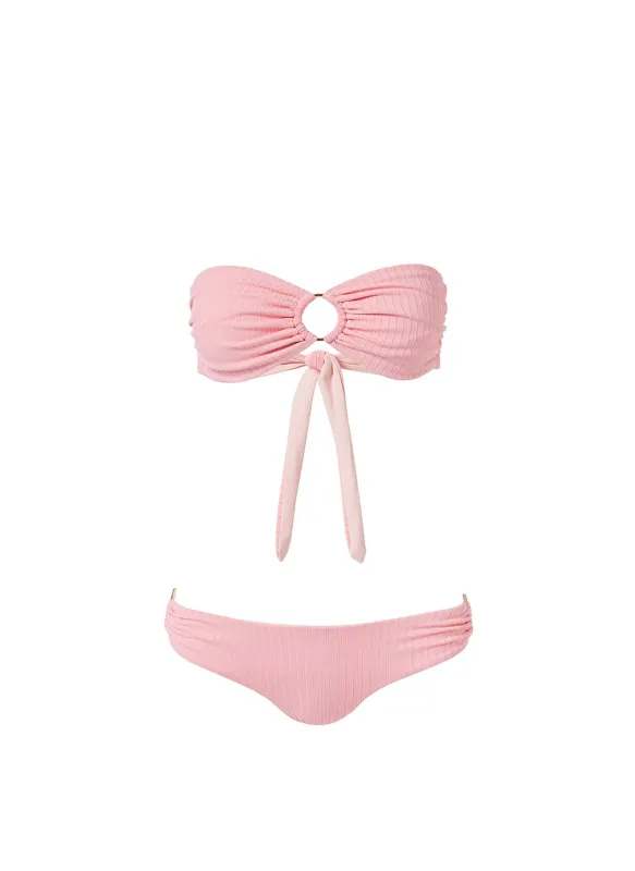 Evita Blush Ribbed Bikini made by Melissa Odabash