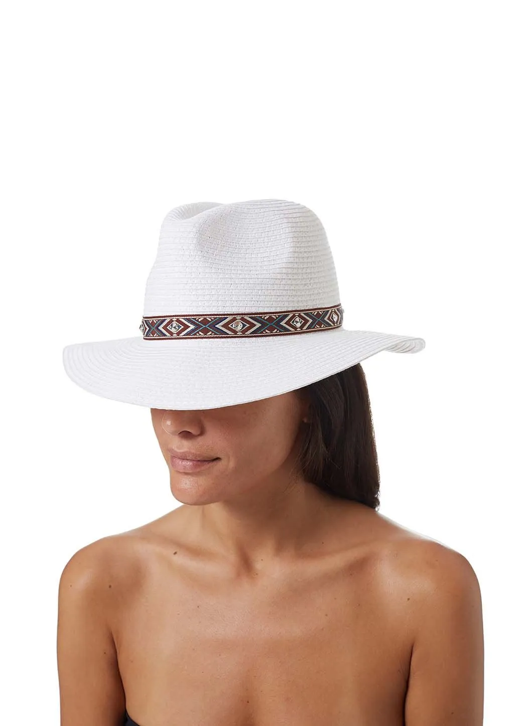 Fedora White/Aztec sold by Melissa Odabash product image thumbnail 2