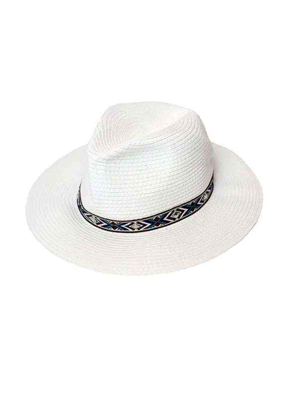 Fedora White/Aztec made by Melissa Odabash