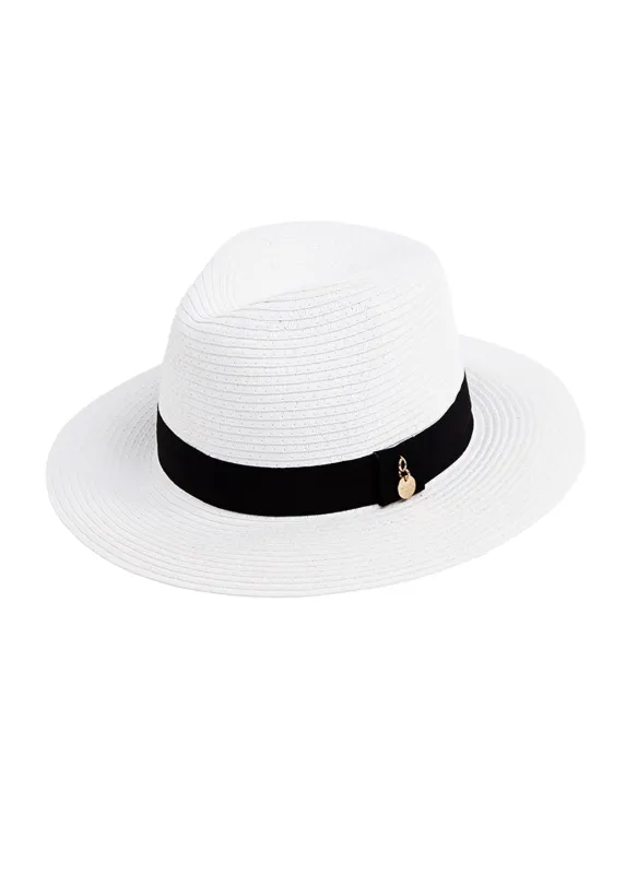 Fedora White/Black made by Melissa Odabash