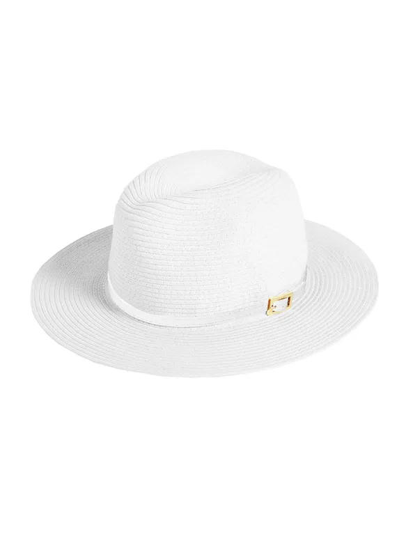 Fedora White/White made by Melissa Odabash