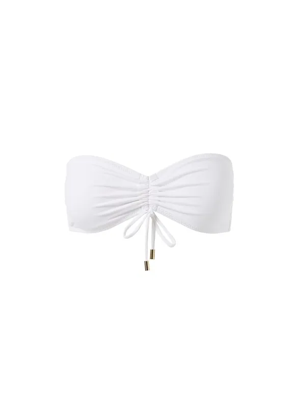 Florence White Bikini Top made by Melissa Odabash