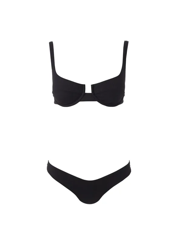 Montreal Black Rib Bikini sold by Melissa Odabash