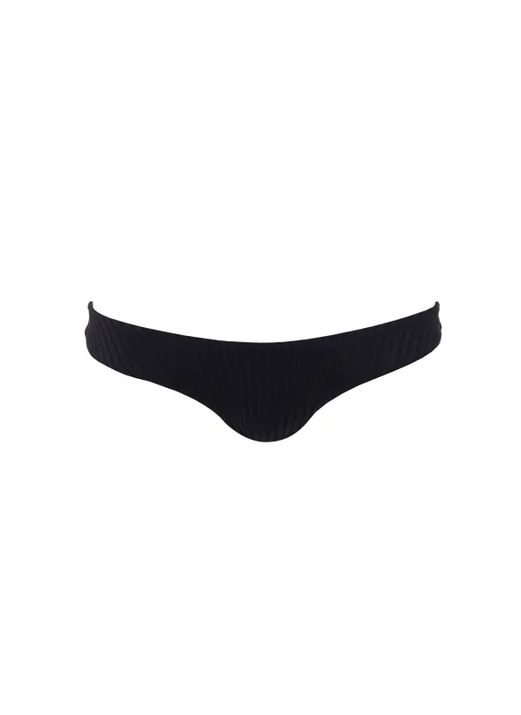 Toulouse Black Ribbed Bikini Bottom made by Melissa Odabash