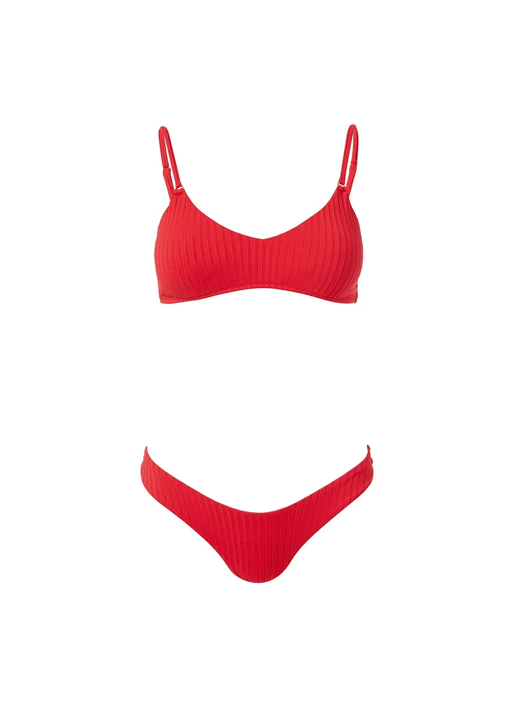 Vienna Red Ribbed Bikini Top sold by Melissa Odabash product image thumbnail 2