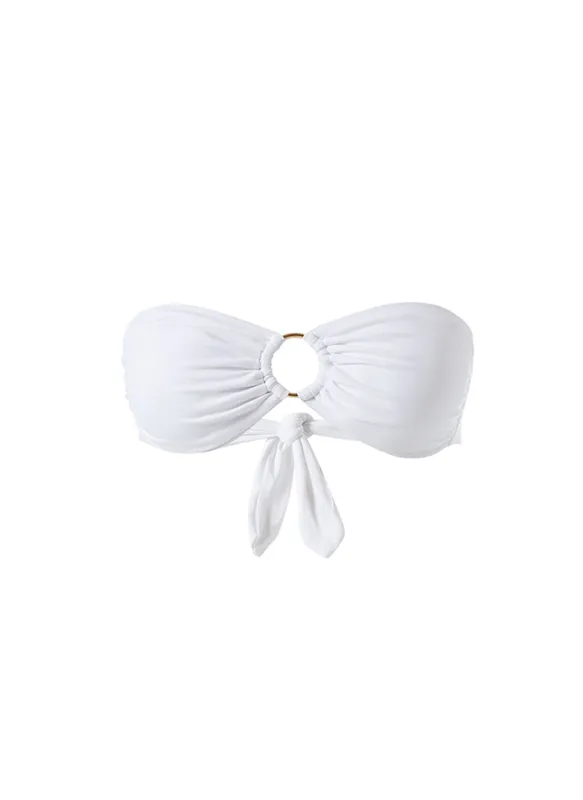 Exclusive Ancona White Bikini Top made by Melissa Odabash