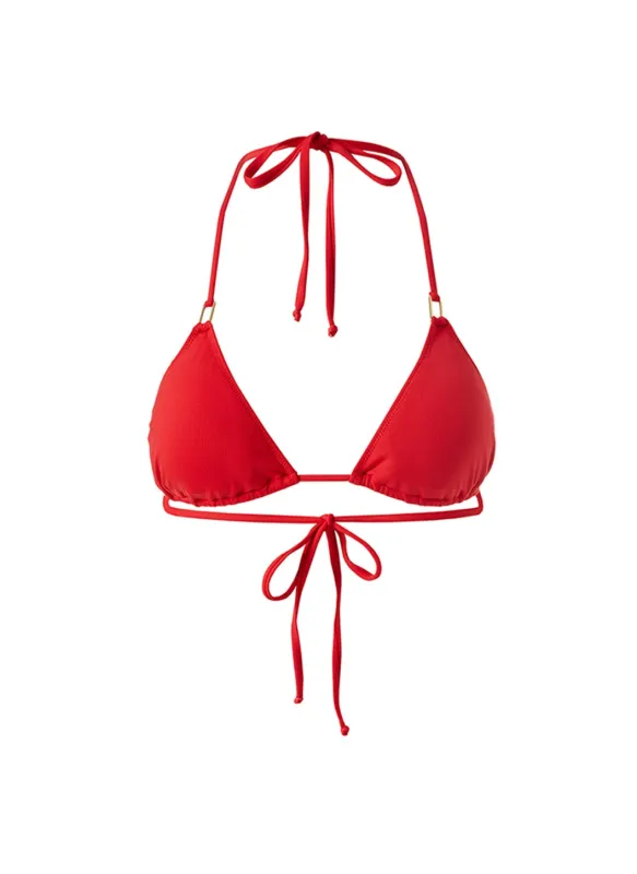 Exclusive Cancun Red Eco Bikini Top made by Melissa Odabash
