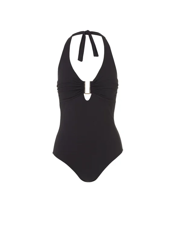 Tampa Black Pique Swimsuit made by Melissa Odabash
