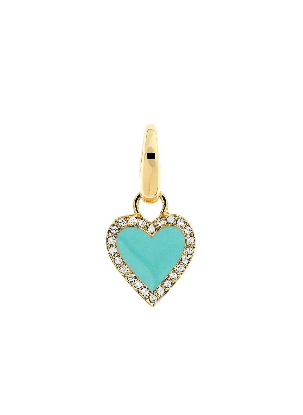 Gold Turquoise Crystal Heart Charm sold by Melissa Odabash