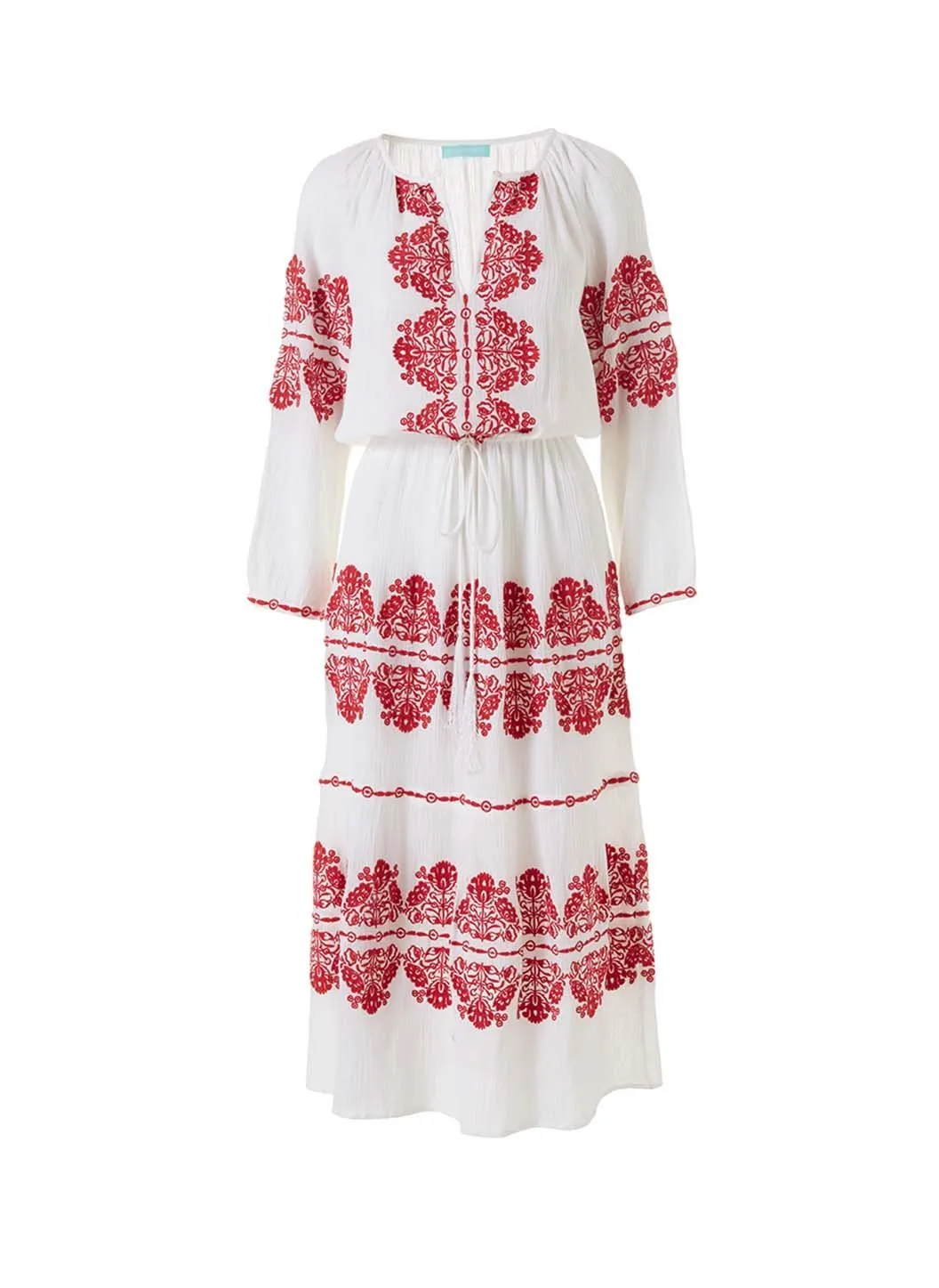 Lela White/Red Long Kaftan sold by Melissa Odabash product image thumbnail 5