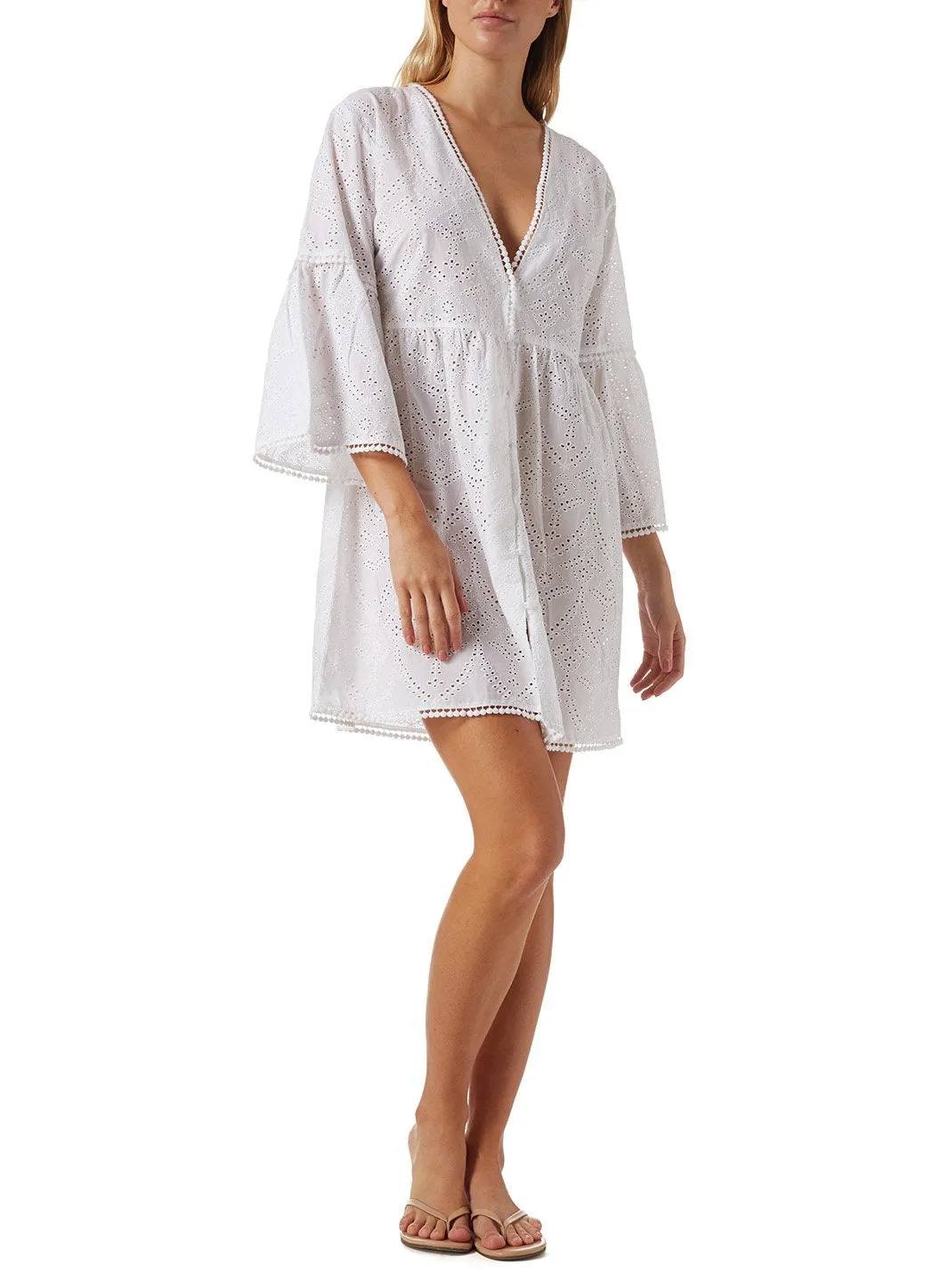 Beth White Short Kaftan sold by Melissa Odabash product image thumbnail 2