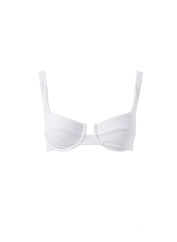 Montreal White Waves Bikini Top made by Melissa Odabash