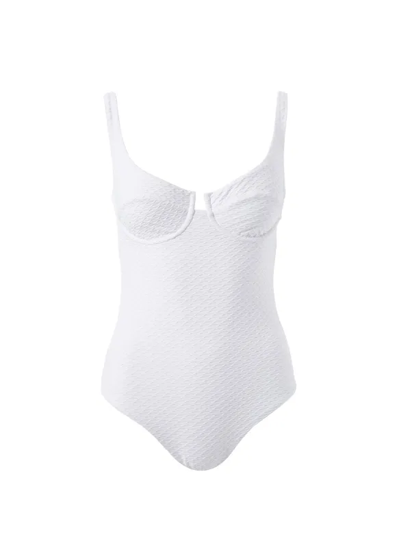 Sanremo White Waves Swimsuit made by Melissa Odabash