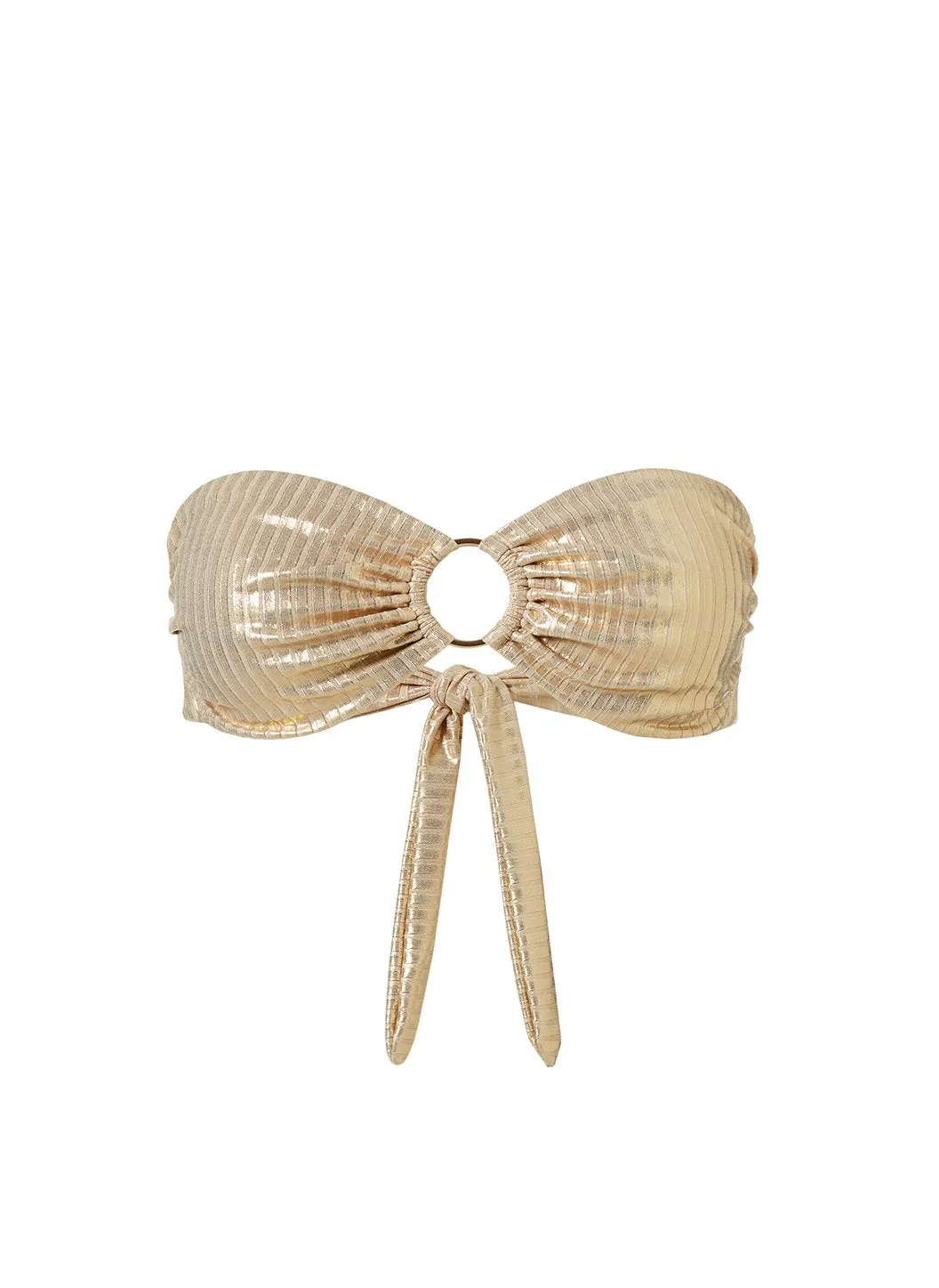 Evita Gold Ribbed Bikini Top sold by Melissa Odabash