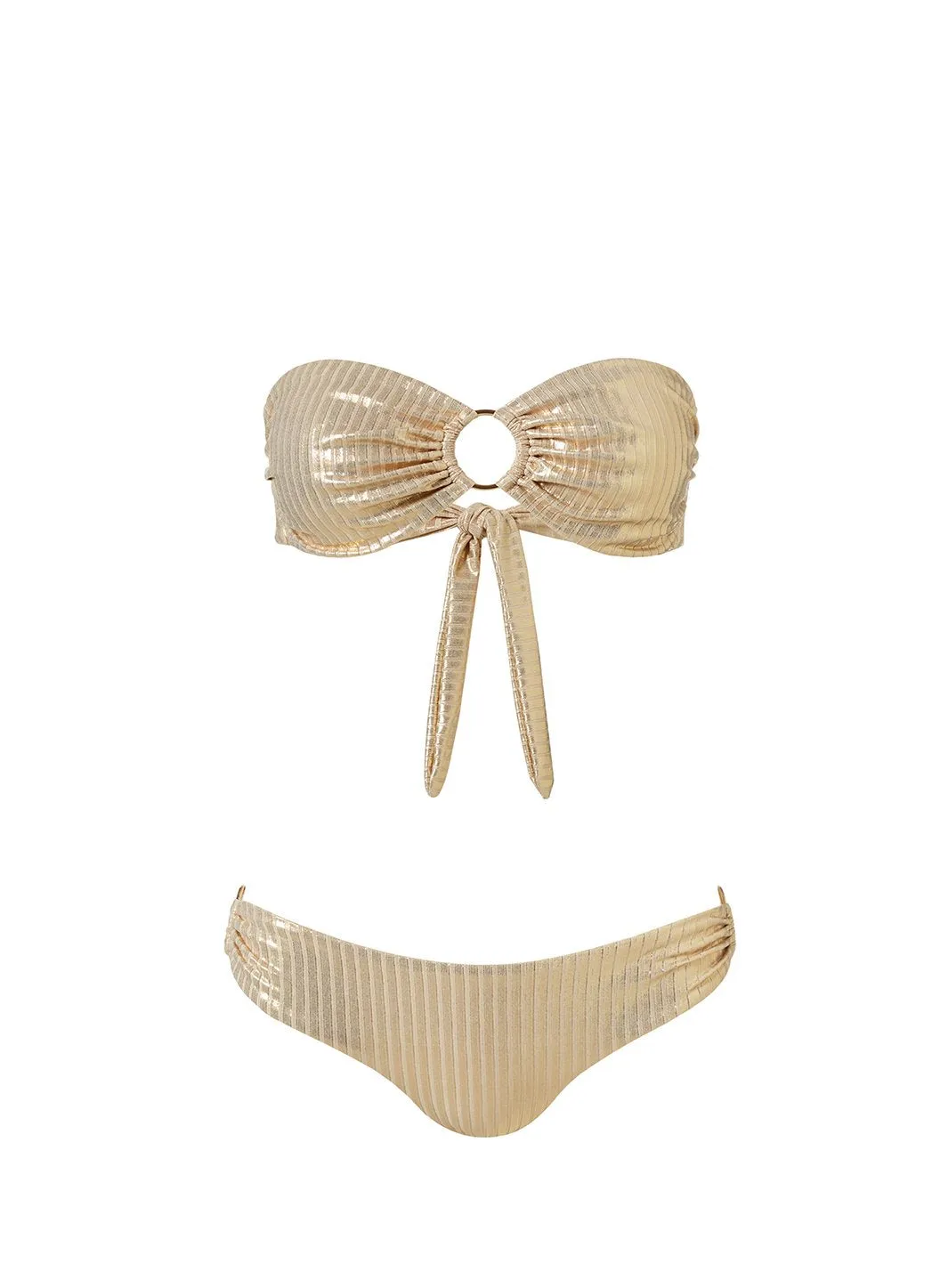 Evita Gold Ribbed Bikini Bottom sold by Melissa Odabash product image thumbnail 2