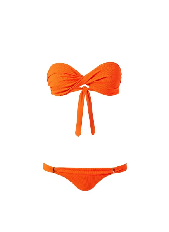 Martinique Ribbed Papaya Bikini made by Melissa Odabash