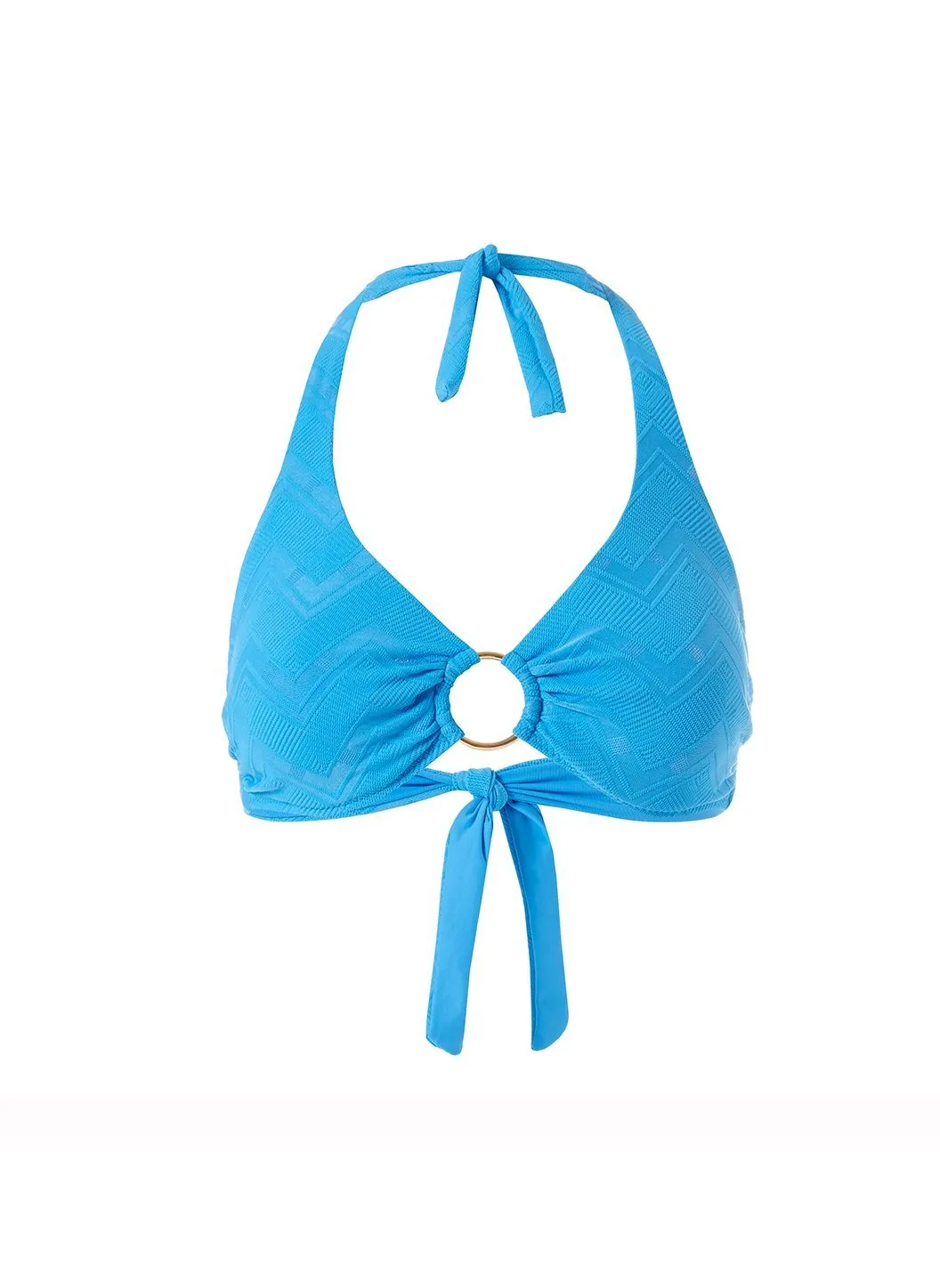 Brussels Azure Zigzag Bikini Top sold by Melissa Odabash