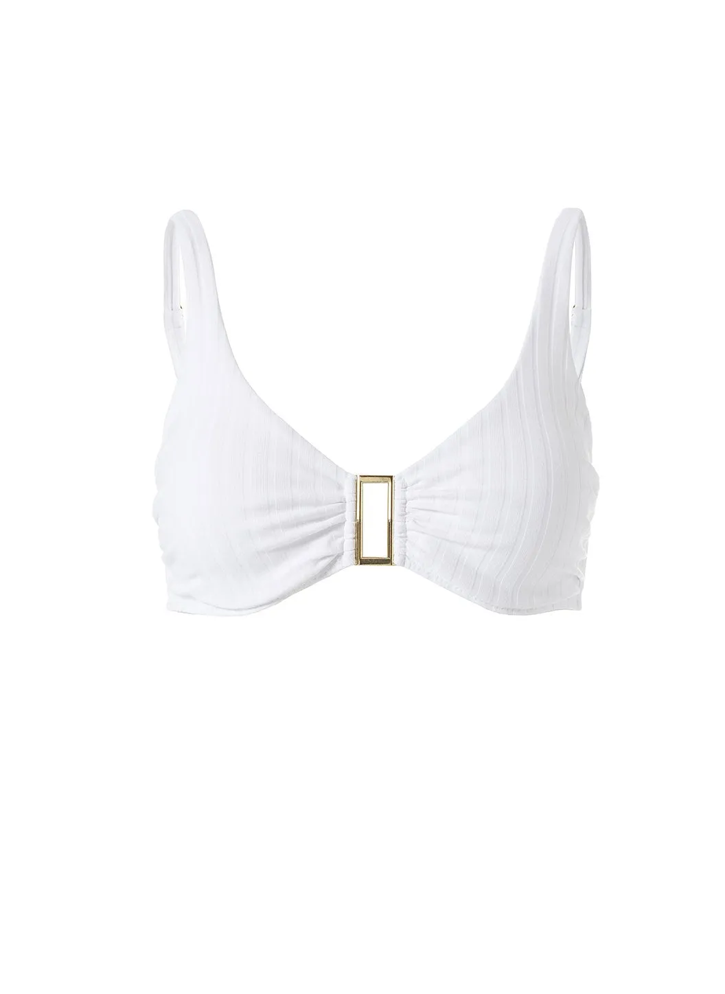 Bel Air Ribbed White Bikini Top sold by Melissa Odabash
