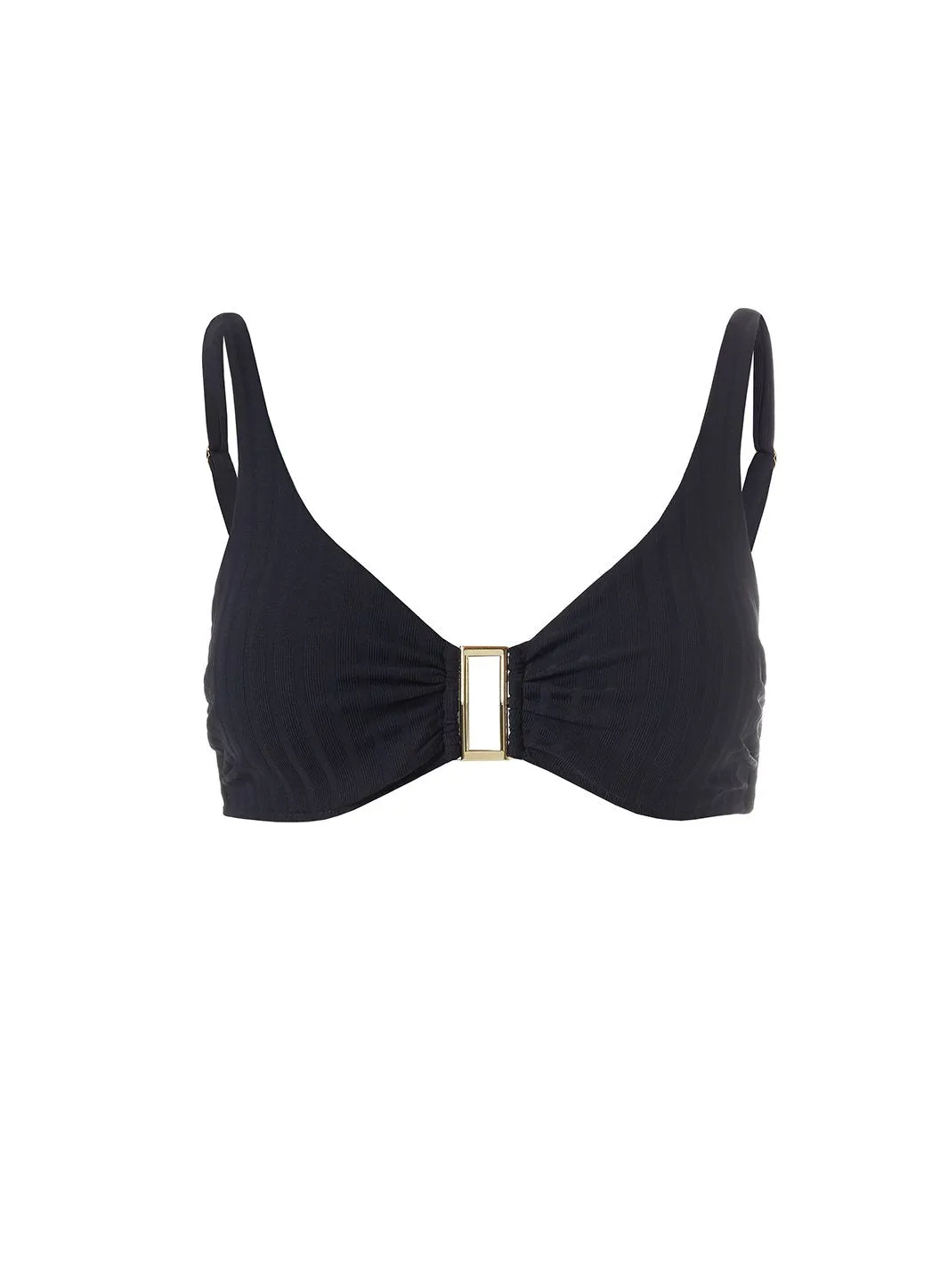 Bel Air Ribbed Black Bikini Top sold by Melissa Odabash