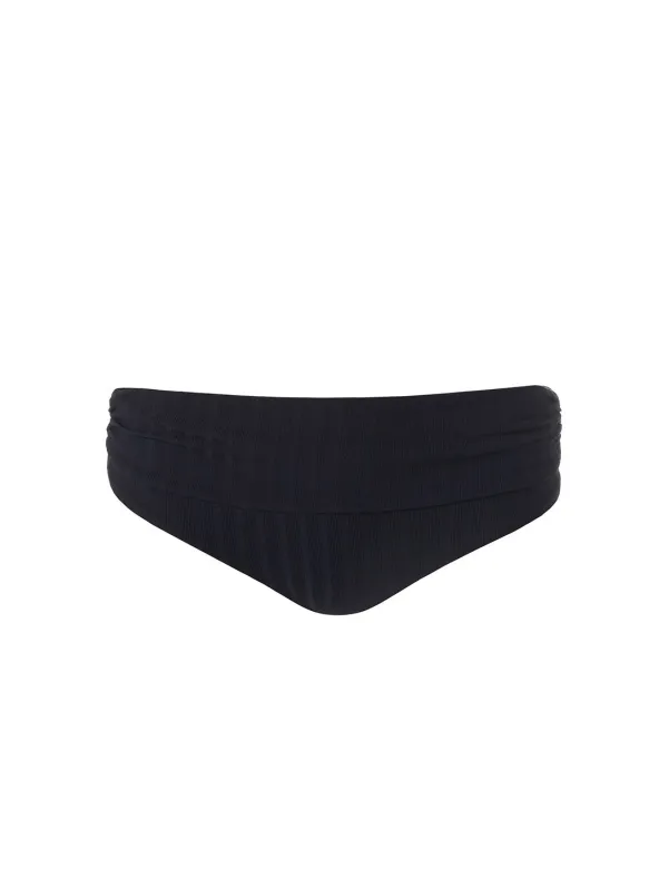 Bel Air Ribbed Black Bikini Bottom sold by Melissa Odabash