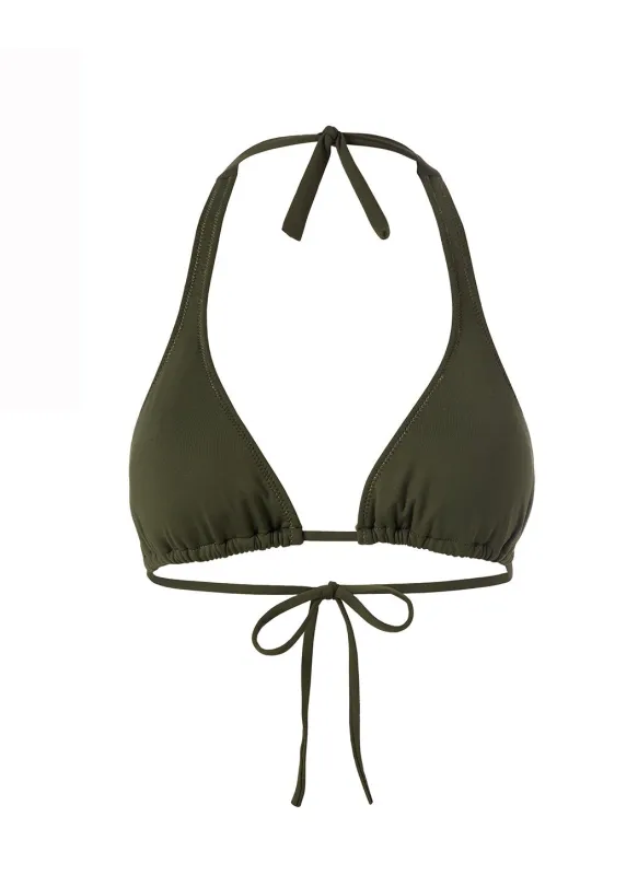 Athens Olive Bikini Top made by Melissa Odabash