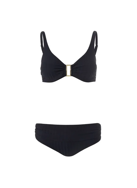 Bel Air Ribbed Black Bikini made by Melissa Odabash