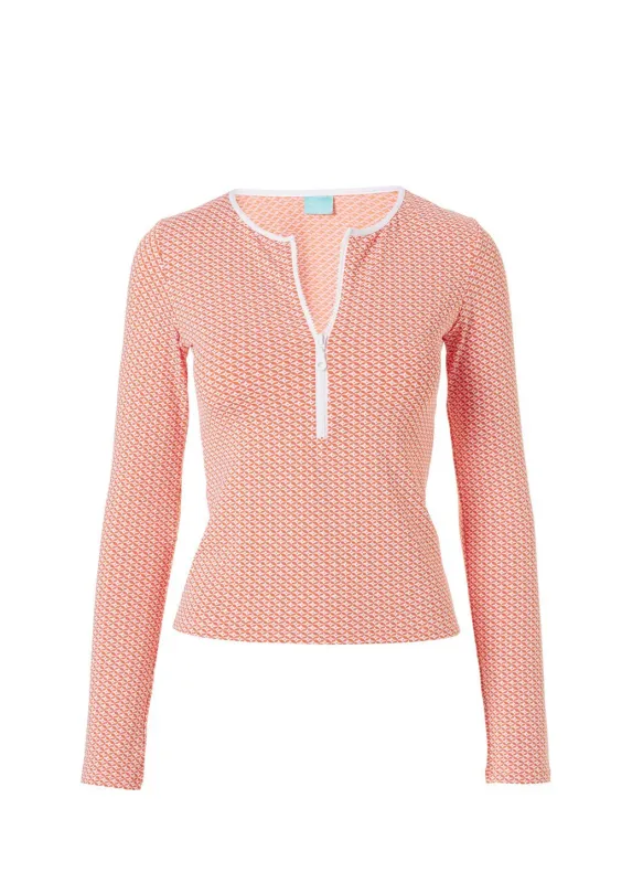 Cali Mosaic Orange Bikini Top made by Melissa Odabash