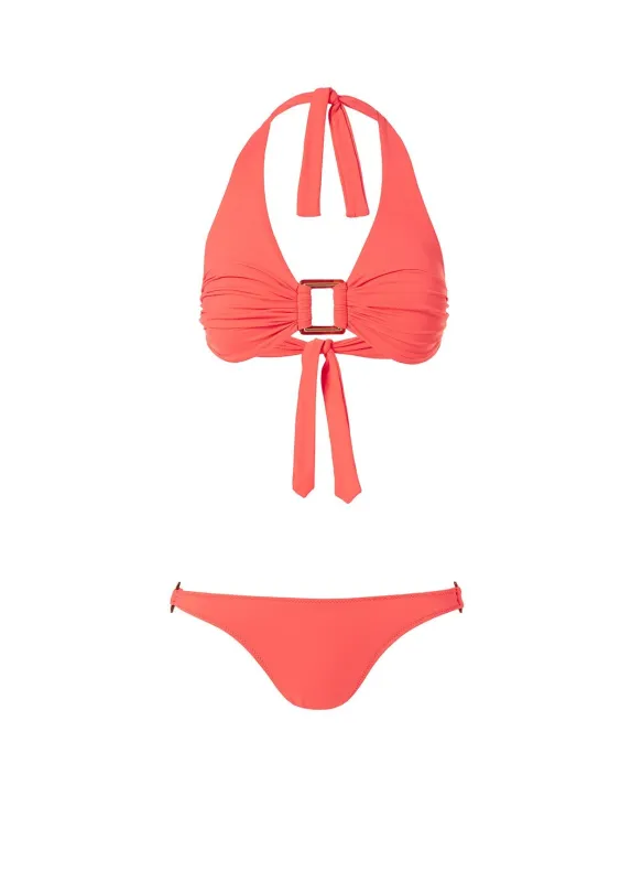 Paris Tangerine Halterneck Bikini made by Melissa Odabash