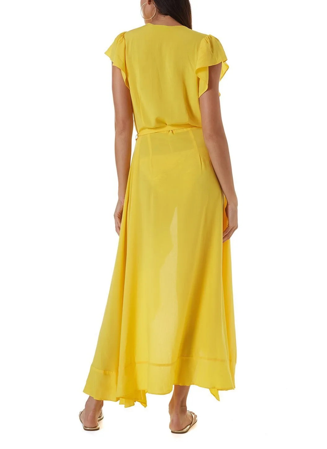 Brianna Yellow Long Dress sold by Melissa Odabash product image thumbnail 4